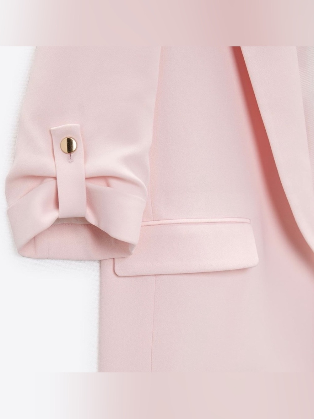 ZARA • Blush/Baby Pink Open-Front Blazer, L - Picture 5 of 16